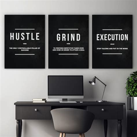 3 Piece Motivational Wall Art Canvas Prints Office Decor | Etsy