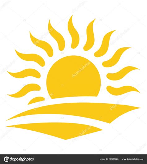 Half Sun Rays Emerging Upwards Sunrise Concept Stock Vector by ©vectorsmarket 206495728