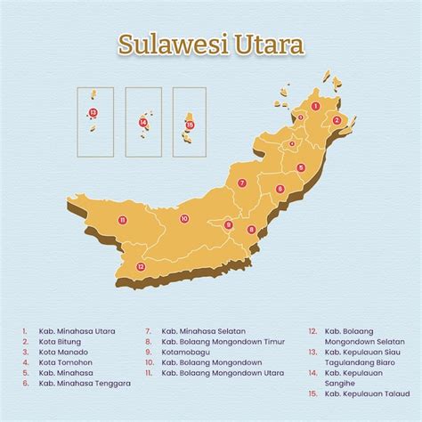 Premium Vector | North sulawesi map template for vector assets