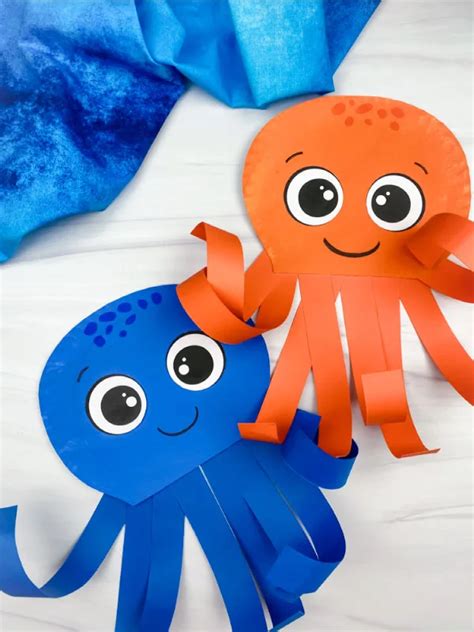 Paper Plate Octopus Craft For Kids [Free Template]