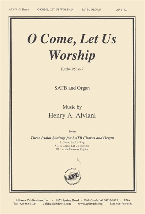 O Come, Let Us Worship - Willis Music Store