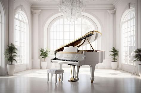 Premium AI Image | Photo grand piano in white room