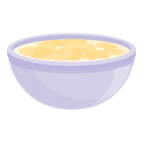 Eating cereal icon cartoon vector. Bowl milk 14340167 Vector Art at ...