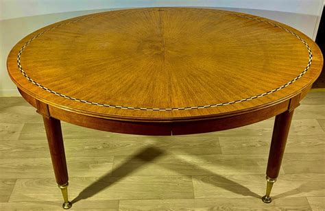 Oval Extendable Dining Table in Precious Wood Marquetry, 1960s for sale at Pamono
