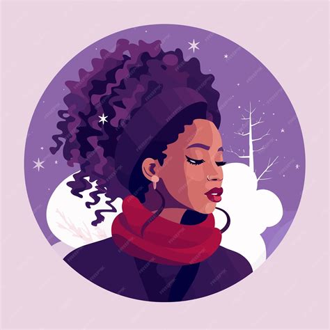 Premium Vector | Black woman portrait vector illustration