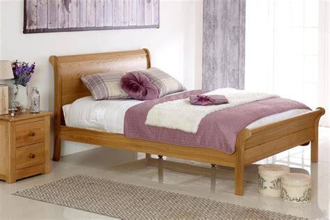 Mayfair Solid Natural Oak Sleigh Bed Frame - 5ft King Size | Oak bed ...