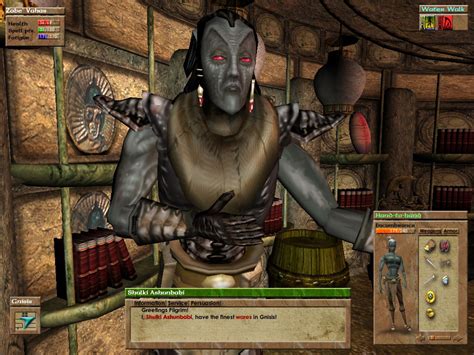 An arrow in this piece of Morrowind concept art suggests that players could buy and sell items ...