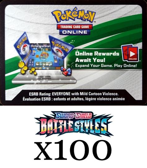 Pokemon SWSH05 Battle Styles Code Card x 100 - Code Cards