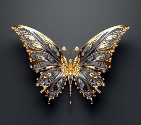 Premium AI Image | majestic butterfly with fully visible symmetrical wings dark background