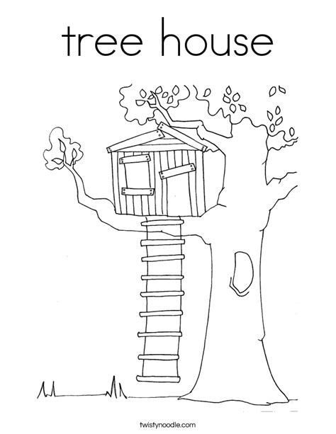 tree house Coloring Page - Twisty Noodle