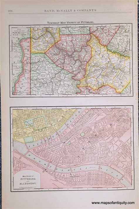 1898 Genuine Antique Map Double-sided map: Philadelphia, verso ...