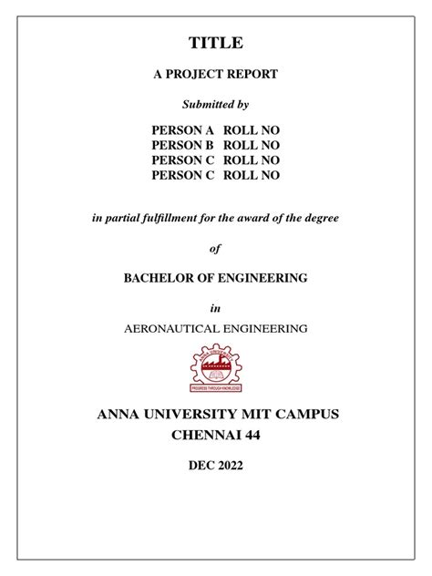 Anna University Project Report | PDF | Physical Quantities | Mechanical ...