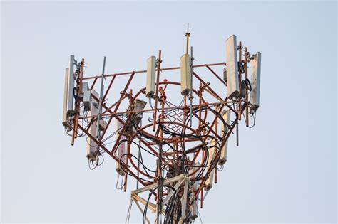 Premium Photo | Telecommunication tower with beautiful sky background