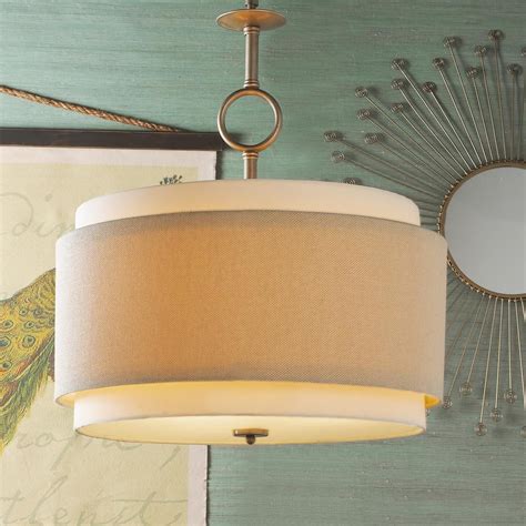 Double Drum Pendant - Large - Shades of Light | Drum shade chandelier, Drum pendant lighting ...