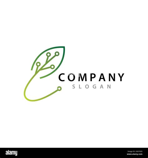 Eco tech logo template vector design Stock Photo - Alamy