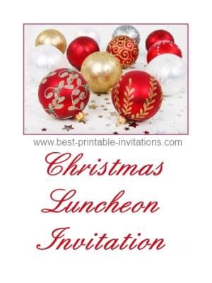 Christmas Dinner, Luncheon and Potluck Invitations