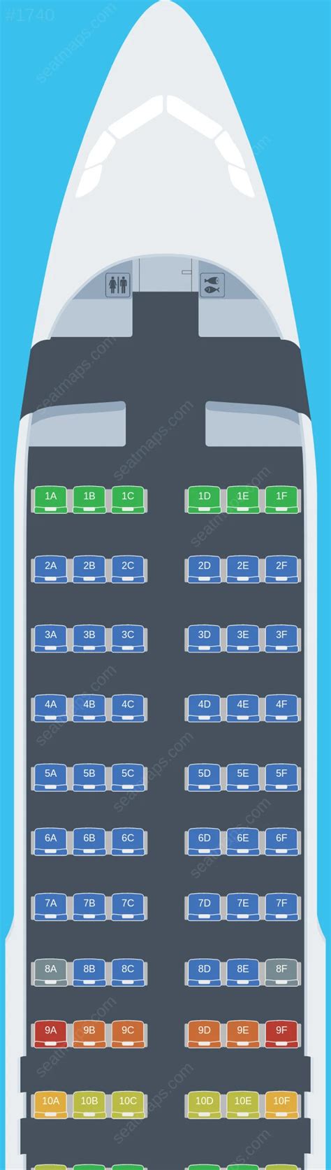 Seat map of JetBlue Airways Airbus A320 aircraft