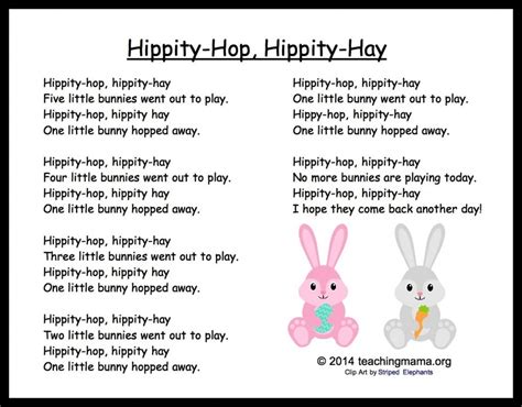 5 Bunny Chants for Preschoolers