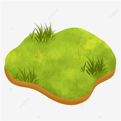 Grass Land 3d Images Hd, 3d Earth Land Soil And Green Grass Cartoon From Top View, Land, Soil ...