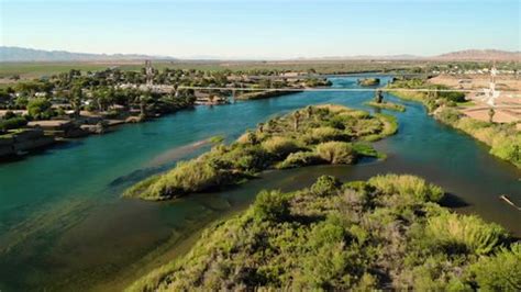 Aerial View Colorado River California Arizona Stock Footage Video (100% ...