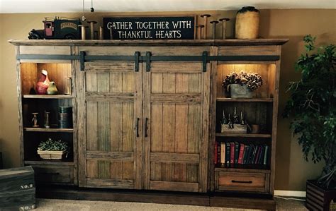 TV entertainment center with barn doors | Tv entertainment centers ...