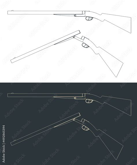 Shotgun blueprints Stock Vector | Adobe Stock