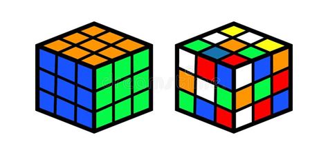 Rubik S Cube Icon. Puzzle Game Symbol. Sign Difficult Color Box Vector ...