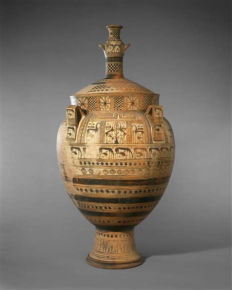 Attributed to the Cesnola Painter | Terracotta krater with lid ...