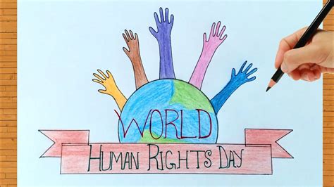 International Human Rights Day Poster Drawing || How To Draw World Human Rights Day Poster - YouTube