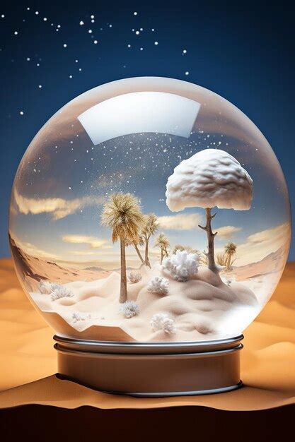 Premium Photo | Snow globe with a desert