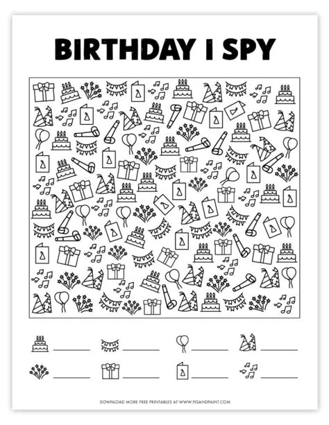 I Spy Printable Games