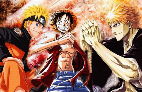 Naruto Vs Bleach Vs One Piece Anime Poster – My Hot Posters