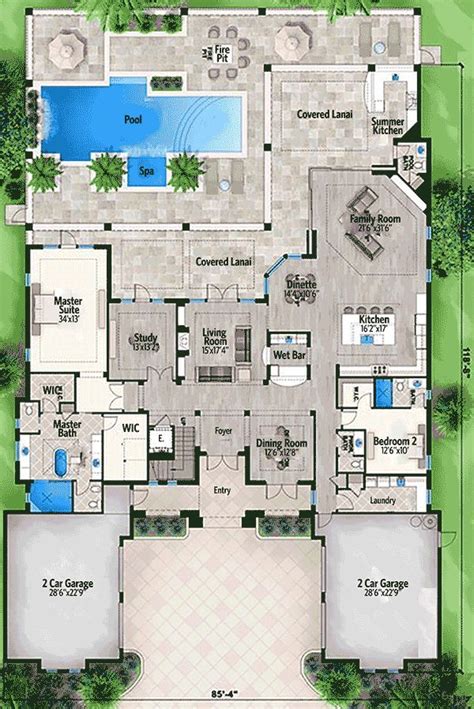 Five #Bedroom #Florida #House #Plan #- #86016BW #| #1st #Floor #Master ...