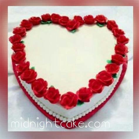 2 Kg Red Rose Heart Cake at best price in Ahmedabad by Midnight cake Online Celebration Store ...