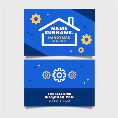 Free Vector | Flat design handyman business cards template