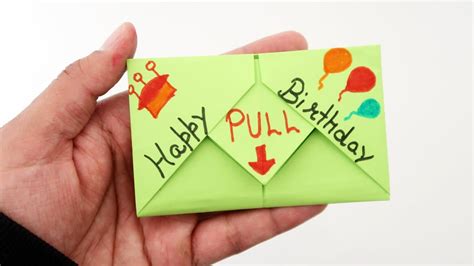 DIY - Pull Tab Origami Envelope Card | Letter Folding Origami ...