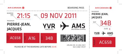 Canada Airline Boarding Pass Design | Emily Carr University