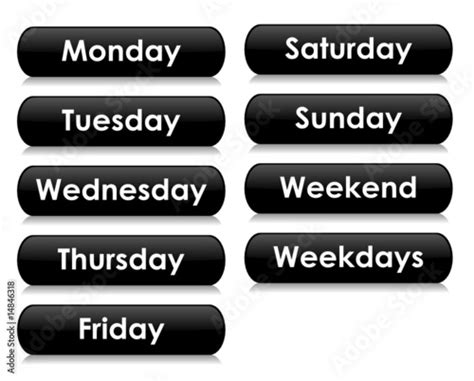 "Days of the Week Icons" Stock image and royalty-free vector files on ...