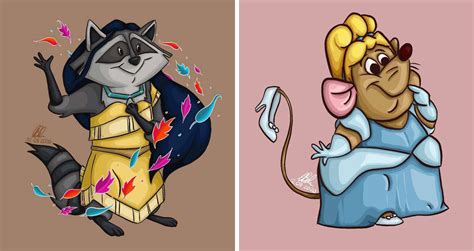 10 Animals Sidekicks Dressed As Their Corresponding Disney Princesses