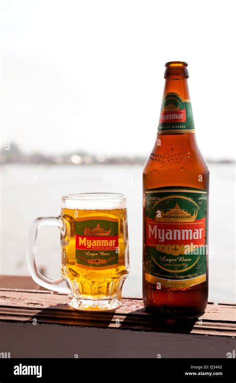 Bottle and glass of Myanmar beer, Myanmar ( Burma ), Asia Stock Photo ...