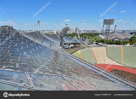 Olympic Stadium Munich Its Striking Tent Roof Tent Roof Can – Stock ...