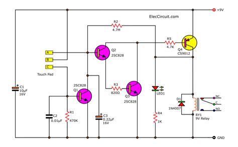 8 simple touch switch circuit projects | ElecCircuit.com