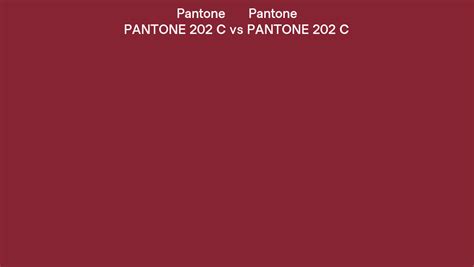 Pantone 202 C vs PANTONE 202 C side by side comparison