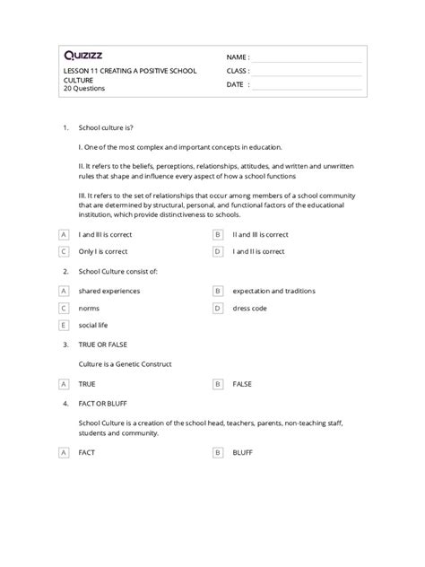 Lesson 11 Creating A Positive School Culture | PDF | Teachers | Psychological Concepts