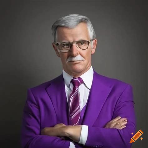 Politician in dark purple tuxedo