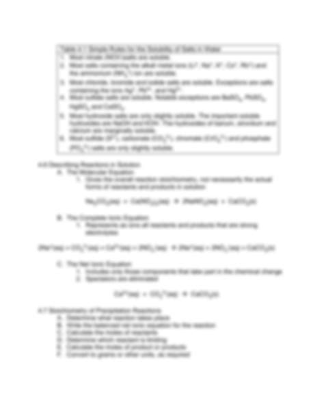 SOLUTION: Types of chemical reactions and solution chemistry - Studypool