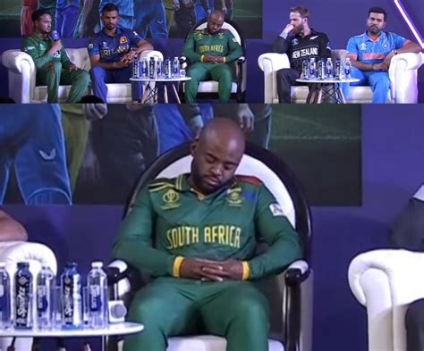 Temba Bavuma Falls Asleep During ICC Cricket World Cup 2023 Captains ...