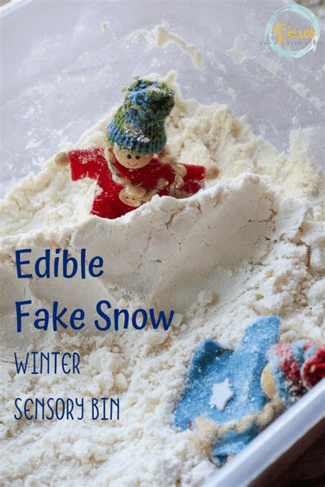 Edible Fake Snow Winter Sensory Bin - Views From a Step Stool