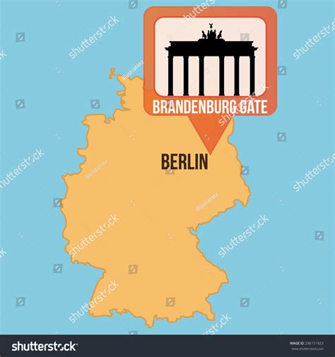 Isolated Map Germany Brandenburg Gate Vector Stock Vector (Royalty Free ...