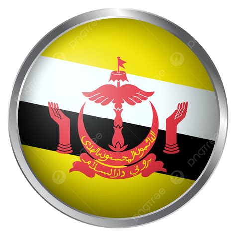 Gambar Bendera Nasional Brunei Darussalam Berbentuk Bulat, Bendera Brunei Darussalam, Desain ...